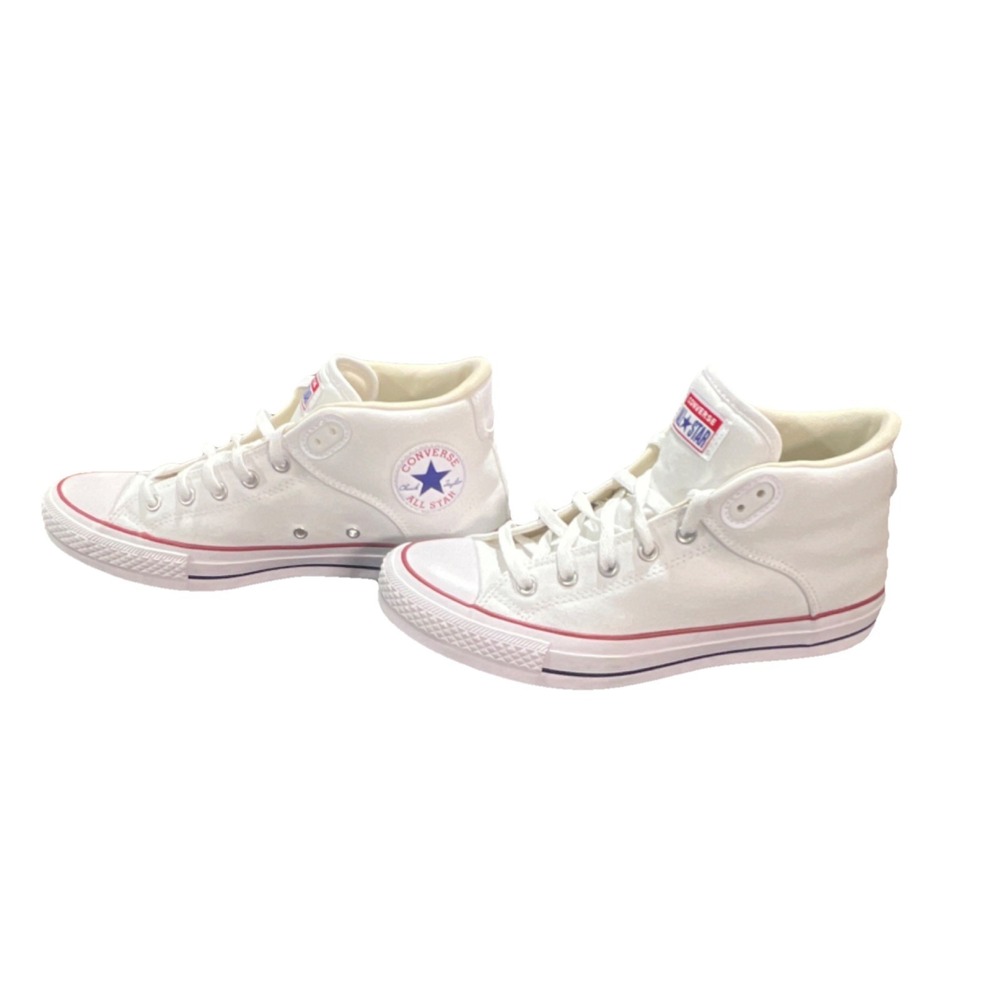 14N11/ Converse All Star White High Top Textile Sneakers Men's Size 10.5 - Picture 4 of 12